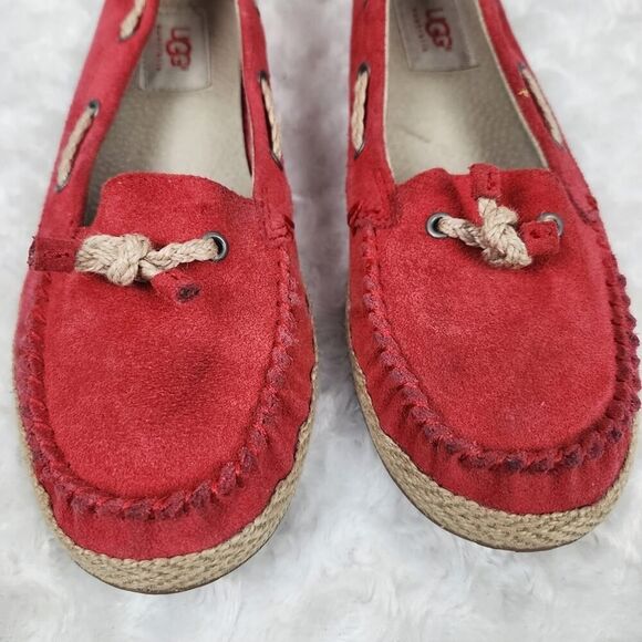 UGG Suede Moccasin Flats Red Size 5 - Picture 4 of 9
